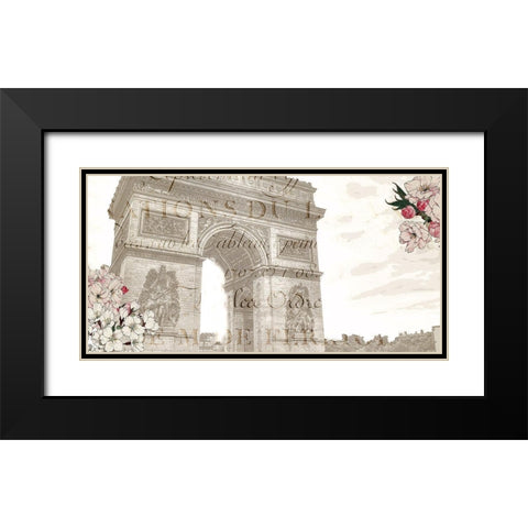 Cherry Blossom Paris 2 Black Modern Wood Framed Art Print with Double Matting by Kimberly, Allen