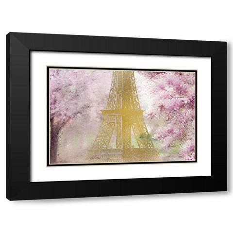 Pink Paris Black Modern Wood Framed Art Print with Double Matting by Kimberly, Allen