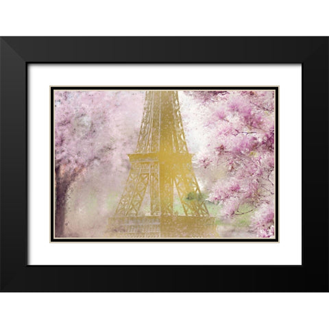 Pink Paris Black Modern Wood Framed Art Print with Double Matting by Kimberly, Allen