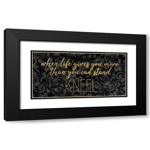 Kneel 1 Black Modern Wood Framed Art Print with Double Matting by Kimberly, Allen