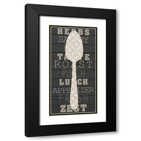 Cutlery 2 Black Modern Wood Framed Art Print with Double Matting by Kimberly, Allen
