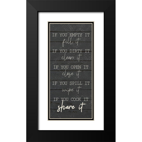Share It Black Modern Wood Framed Art Print with Double Matting by Kimberly, Allen