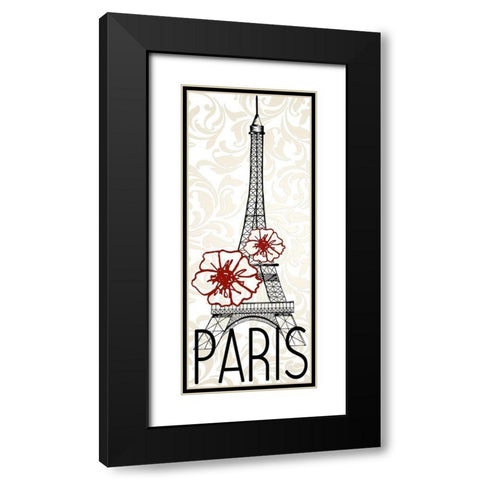 I Love Paris 1 Black Modern Wood Framed Art Print with Double Matting by Kimberly, Allen