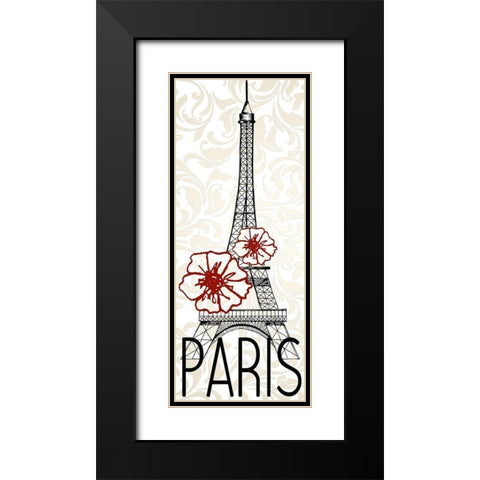 I Love Paris 1 Black Modern Wood Framed Art Print with Double Matting by Kimberly, Allen