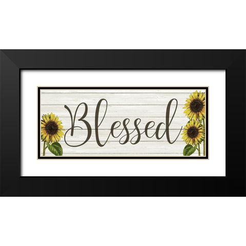 Sunflower Blessed Black Modern Wood Framed Art Print with Double Matting by Kimberly, Allen