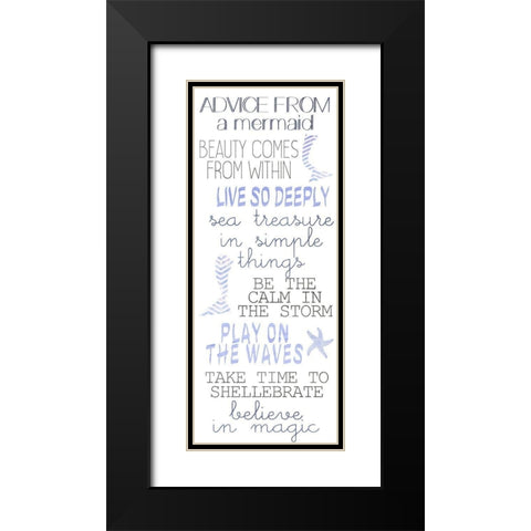 Mermaid Advice  Black Modern Wood Framed Art Print with Double Matting by Kimberly, Allen