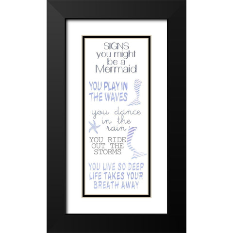 Mermaid Signs Black Modern Wood Framed Art Print with Double Matting by Kimberly, Allen