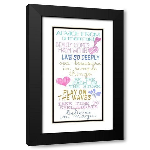 Advice from a Mermaid Black Modern Wood Framed Art Print with Double Matting by Kimberly, Allen
