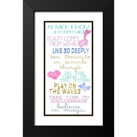 Advice from a Mermaid Black Modern Wood Framed Art Print with Double Matting by Kimberly, Allen