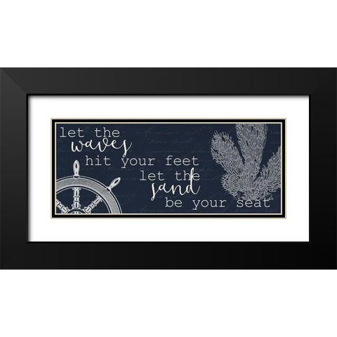 Let the Waves Black Modern Wood Framed Art Print with Double Matting by Kimberly, Allen
