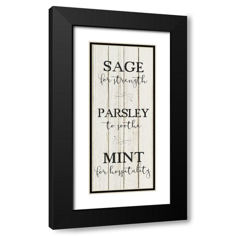 Herbs For 1 Black Modern Wood Framed Art Print with Double Matting by Kimberly, Allen