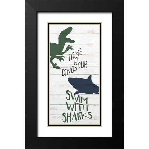 Tame and Swim 2 Black Modern Wood Framed Art Print with Double Matting by Kimberly, Allen