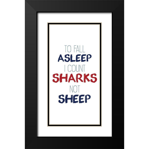 Count Sharks Black Modern Wood Framed Art Print with Double Matting by Kimberly, Allen