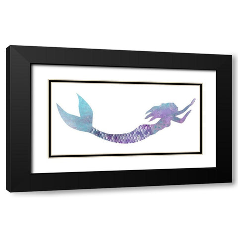 Mermaid Swimming Black Modern Wood Framed Art Print with Double Matting by Kimberly, Allen