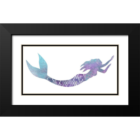 Mermaid Swimming Black Modern Wood Framed Art Print with Double Matting by Kimberly, Allen