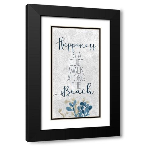 Happiness Beach 1 Black Modern Wood Framed Art Print with Double Matting by Kimberly, Allen