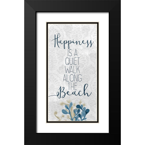 Happiness Beach 1 Black Modern Wood Framed Art Print with Double Matting by Kimberly, Allen