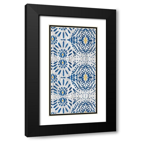 Ikat 1 Black Modern Wood Framed Art Print with Double Matting by Kimberly, Allen