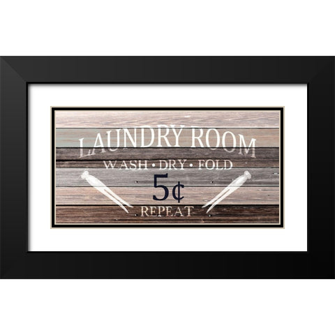 Wash Dry Fold Black Modern Wood Framed Art Print with Double Matting by Kimberly, Allen