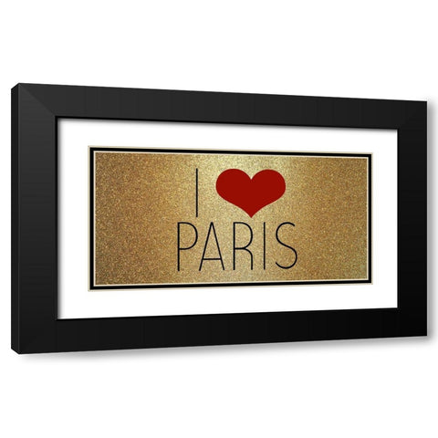 Love Paris 3 Black Modern Wood Framed Art Print with Double Matting by Kimberly, Allen