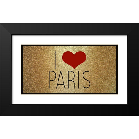 Love Paris 3 Black Modern Wood Framed Art Print with Double Matting by Kimberly, Allen