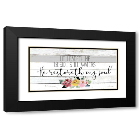 He Leadeth Me Black Modern Wood Framed Art Print with Double Matting by Kimberly, Allen