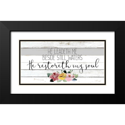 He Leadeth Me Black Modern Wood Framed Art Print with Double Matting by Kimberly, Allen