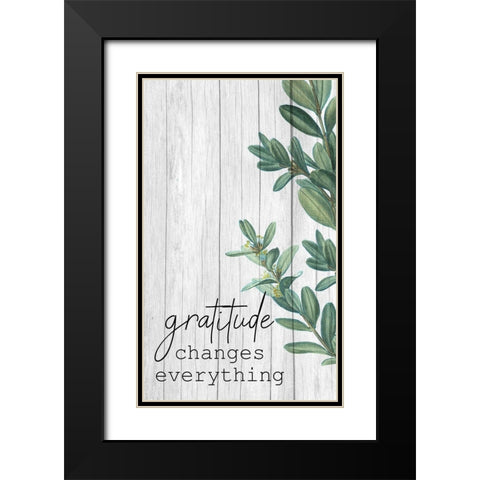Gratitude Black Modern Wood Framed Art Print with Double Matting by Kimberly, Allen