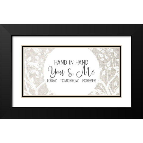 Hand in Hand Black Modern Wood Framed Art Print with Double Matting by Kimberly, Allen