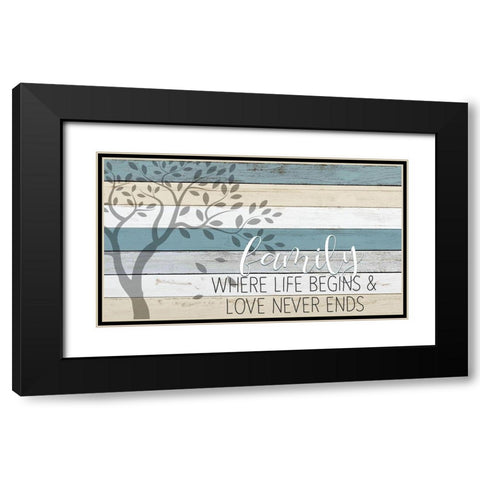Family Where Life Begins Black Modern Wood Framed Art Print with Double Matting by Kimberly, Allen