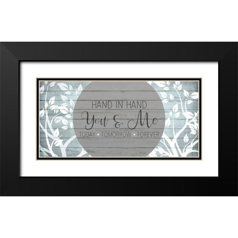 Hand in Hand Black Modern Wood Framed Art Print with Double Matting by Kimberly, Allen
