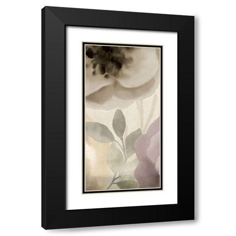 Simplicity Floral Panel B Black Modern Wood Framed Art Print with Double Matting by Kimberly, Allen