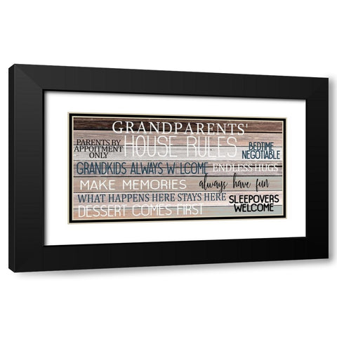 Grandparents House Rules Black Modern Wood Framed Art Print with Double Matting by Allen, Kimberly