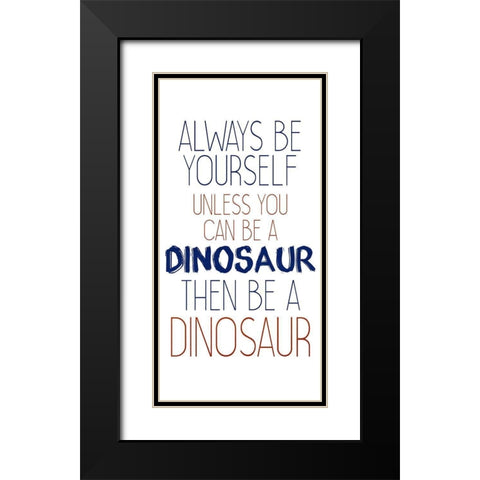 Brave Dino 5 Black Modern Wood Framed Art Print with Double Matting by Allen, Kimberly