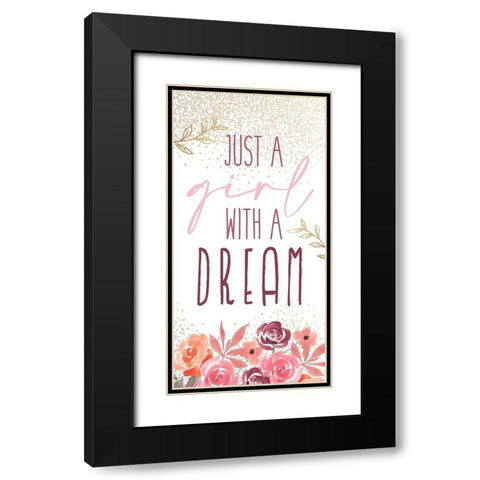 Just a Girl 1 V2 Black Modern Wood Framed Art Print with Double Matting by Allen, Kimberly
