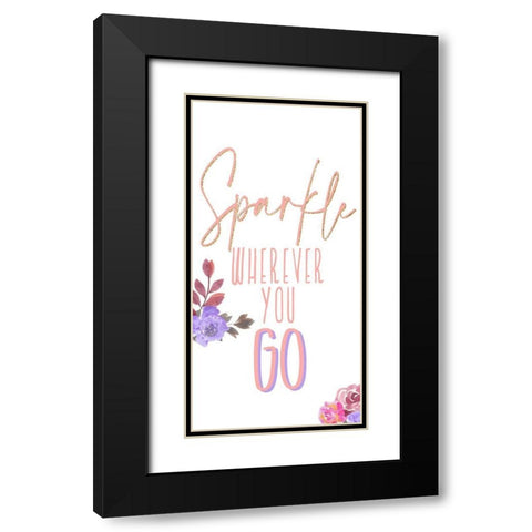 Sparkle Unicorn 1 Black Modern Wood Framed Art Print with Double Matting by Allen, Kimberly