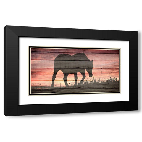Horse Sunset Black Modern Wood Framed Art Print with Double Matting by Allen, Kimberly