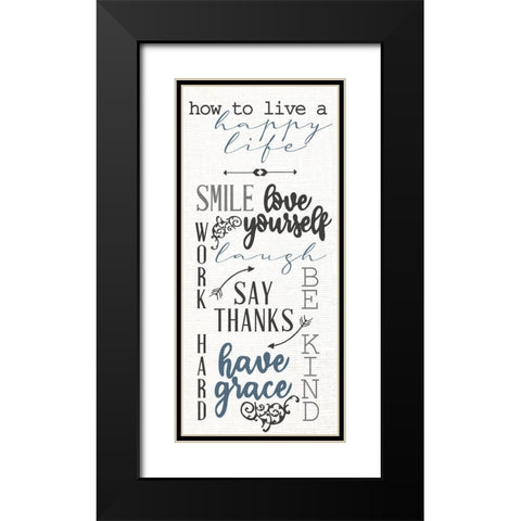 Happy Life Black Modern Wood Framed Art Print with Double Matting by Allen, Kimberly