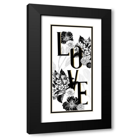 Love Floral Black Modern Wood Framed Art Print with Double Matting by Allen, Kimberly
