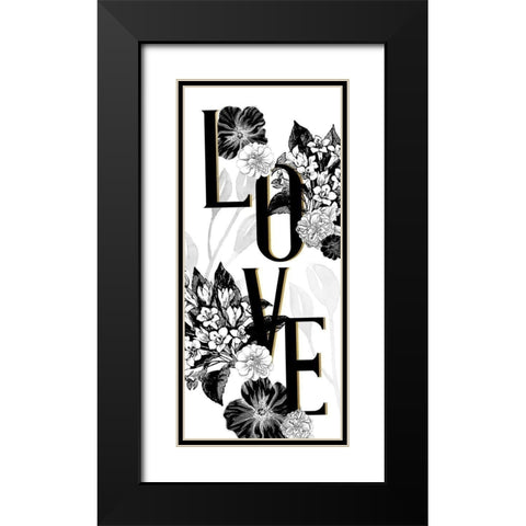 Love Floral Black Modern Wood Framed Art Print with Double Matting by Allen, Kimberly