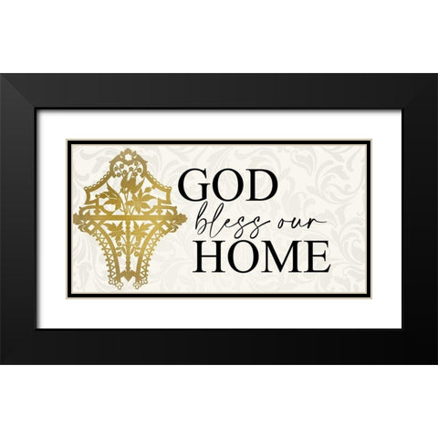 Bless our Home Black Modern Wood Framed Art Print with Double Matting by Allen, Kimberly