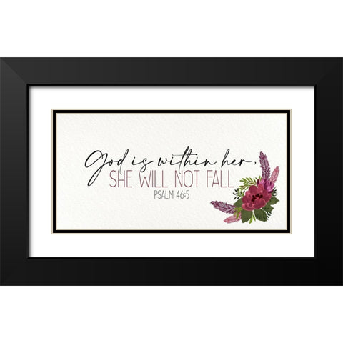 She Will Not Fall Black Modern Wood Framed Art Print with Double Matting by Allen, Kimberly