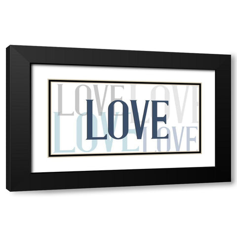 LOVE Black Modern Wood Framed Art Print with Double Matting by Allen, Kimberly