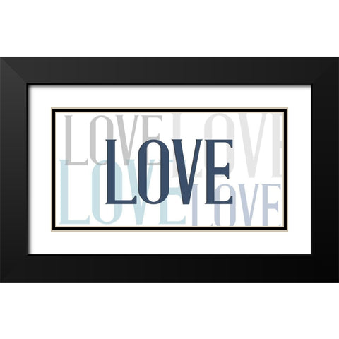 LOVE Black Modern Wood Framed Art Print with Double Matting by Allen, Kimberly