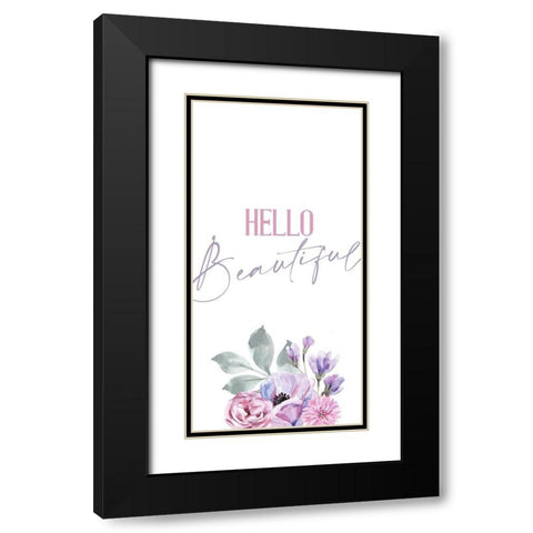 Hello Beautiful 1 Black Modern Wood Framed Art Print with Double Matting by Allen, Kimberly