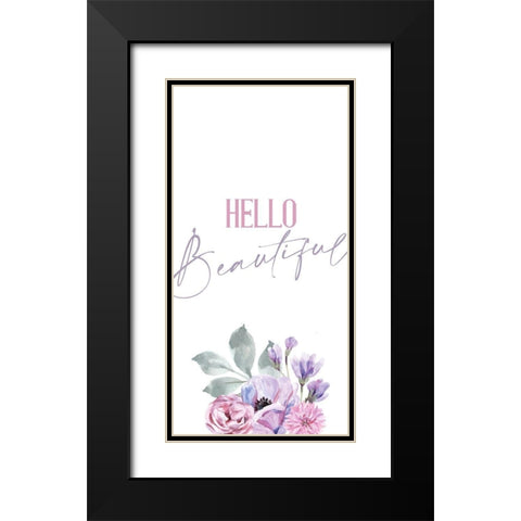 Hello Beautiful 1 Black Modern Wood Framed Art Print with Double Matting by Allen, Kimberly