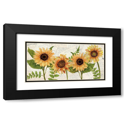 Sunflower Letters Black Modern Wood Framed Art Print with Double Matting by Allen, Kimberly