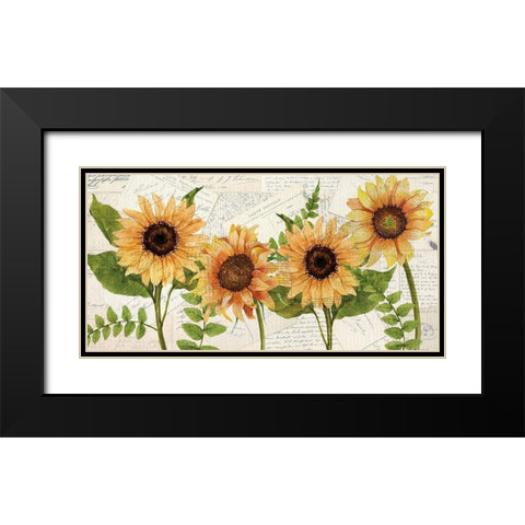 Sunflower Letters Black Modern Wood Framed Art Print with Double Matting by Allen, Kimberly
