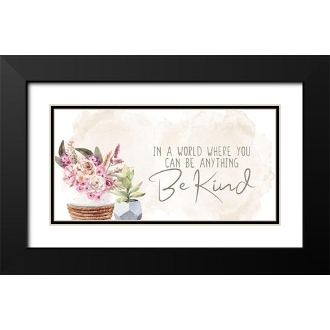 Be Kind Black Modern Wood Framed Art Print with Double Matting by Allen, Kimberly