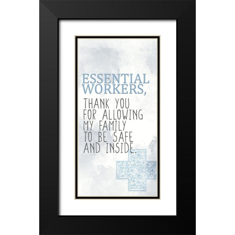 Thank You Black Modern Wood Framed Art Print with Double Matting by Allen, Kimberly